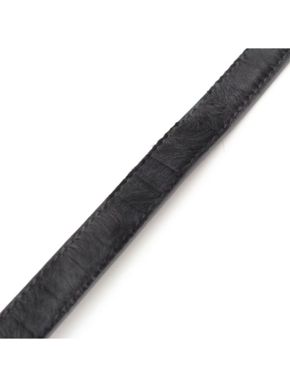 Gucci Era Calf Hair Leather Logo Narrow Belt Black - Picture 7 of 10